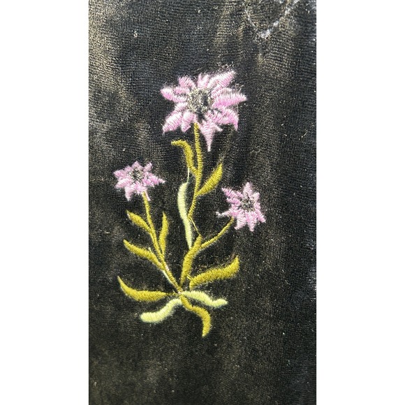 Anthropologie Embroidered Shimmer Velvet Floral Mini Dress Navy Blue XL - Picture 11 of 12